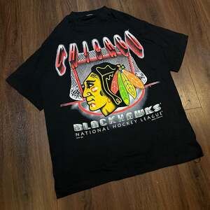 Vintage 1993 Chicago Blackhawks Magic Johnson T's NHL Graphic Tee size XL
